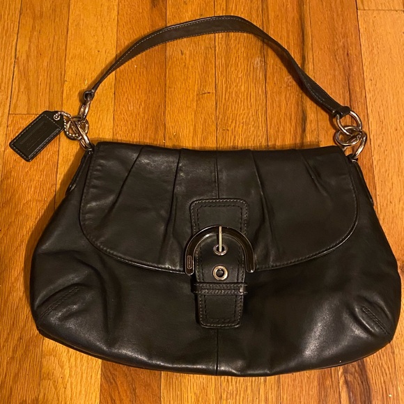 Coach Soho F17217 Vintage Rare Black Leather Shoulder Bag EUC - Picture 4 of 16